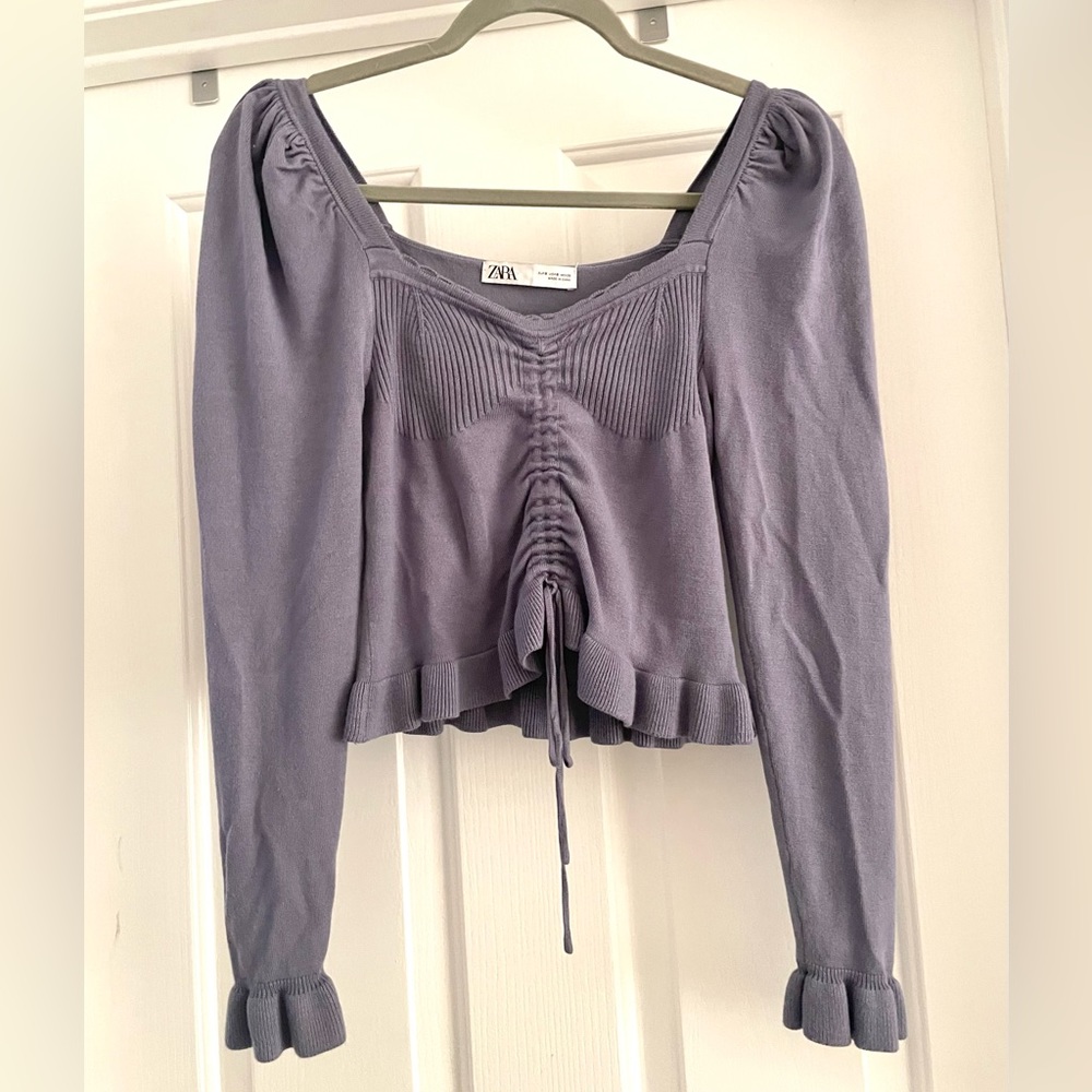 Zara ruched knit top